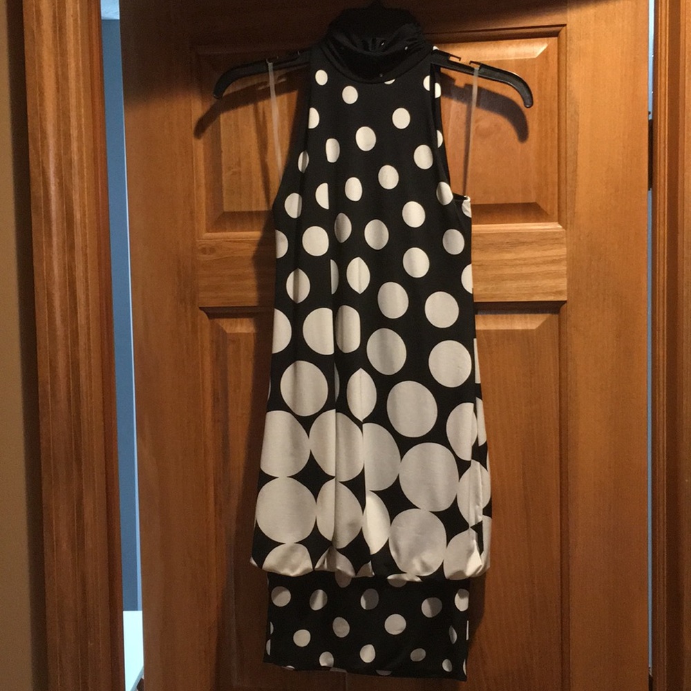 Karlie black and white bubble dress